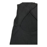 Manila Grace, einfarbiges schwarzes Tanktop mit Rundhalsausschnitt für Mädchen