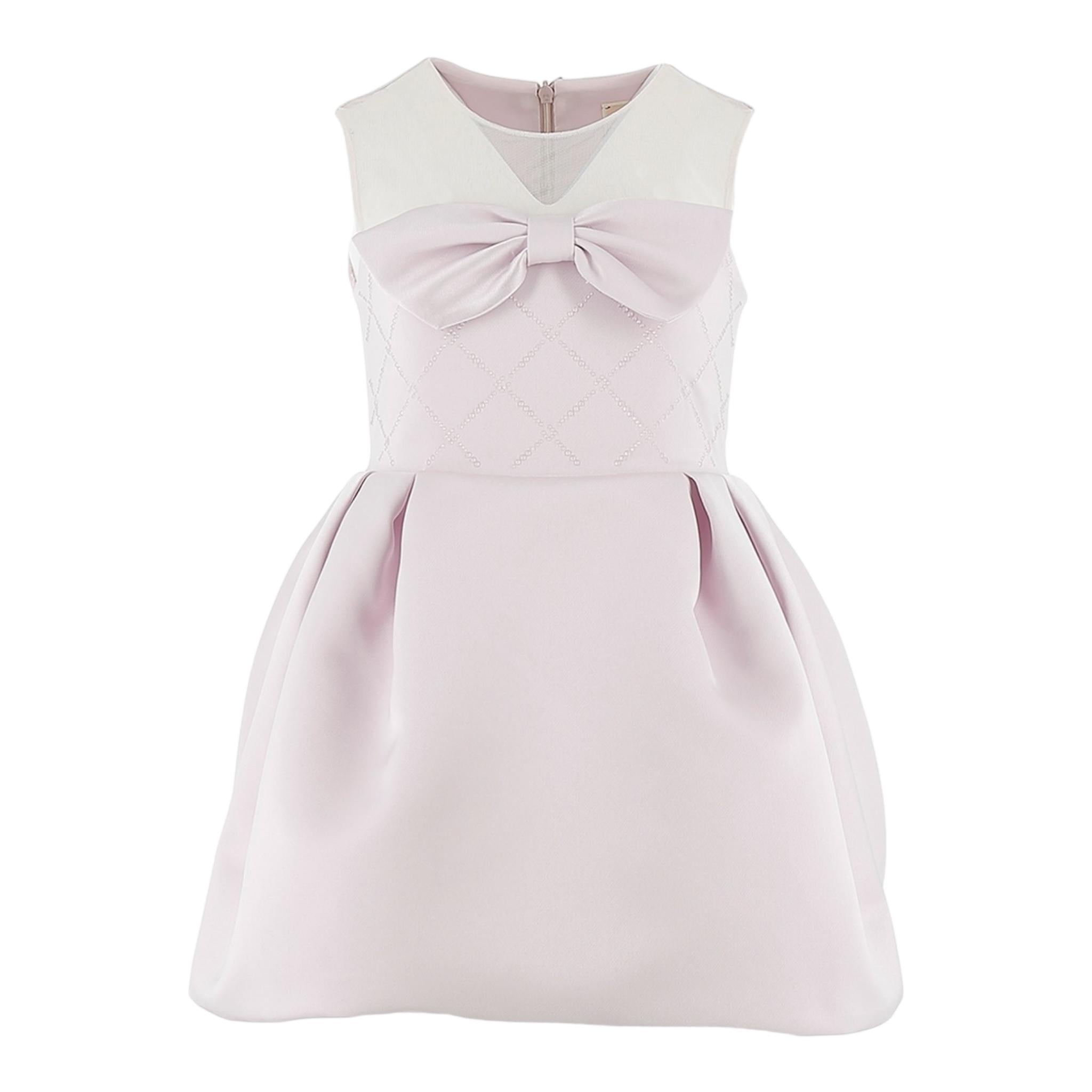 Elisabetta Franchi Abito Tinta Unita con Brillantini E Trasparenze per Bambina EFAB579 LILLA ELISABETTA FRANCHI 