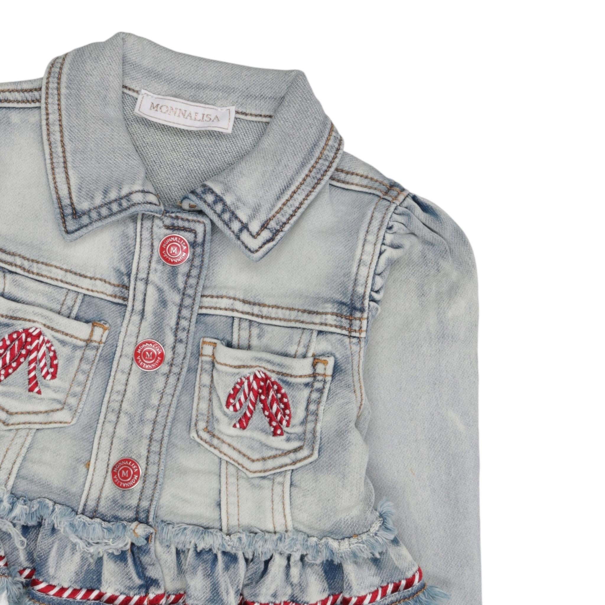 Monnalisa Giubbino In Denim Tinta Unita per Neonata 39E101 AZZURRO MONNALISA 