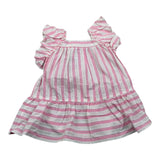 Aletta Abito Giromanica Fantasia A Righe Bianco/Rosa per Neonata R22607 BIANCO/ROSA ALETTA 