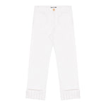 Balmain Jeans tinta unita con 5 Tasche Panna per Bambina BU6Q90 PANNA BALMAIN 