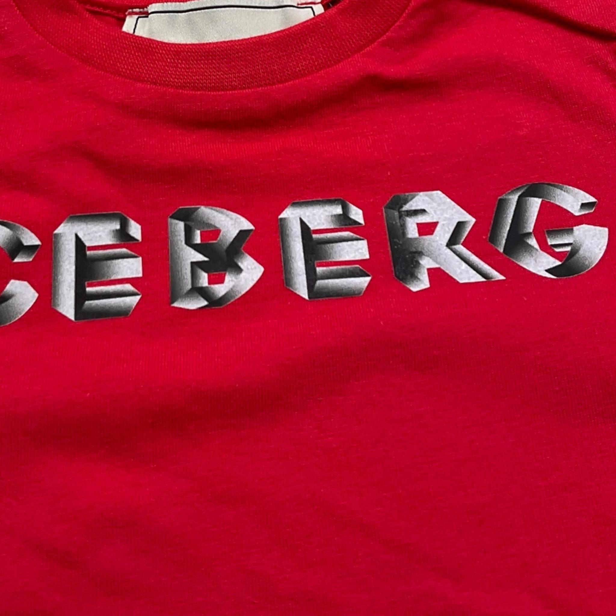 Iceberg T-Shirt Girocollo Tinta Unita con Stampa per Neonato TSICE5108B ROSSO ICEBERG 