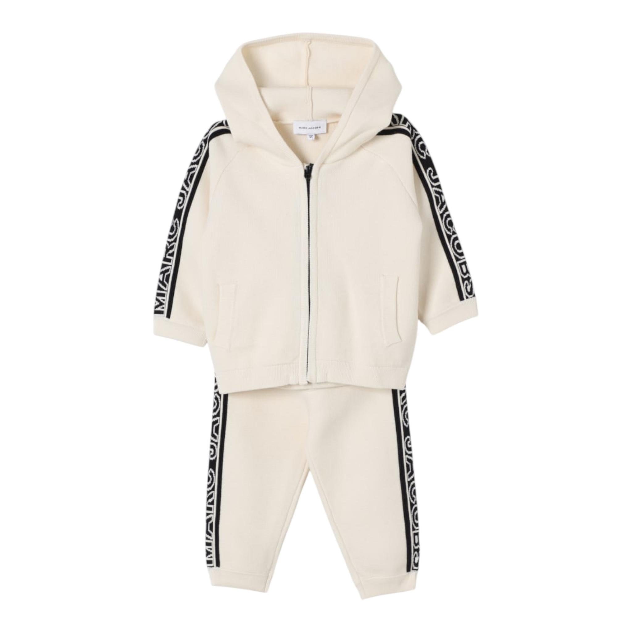 MARC JACOBS completo 2 pezzi felpa-pantalone tinta unita Panna per Neonato W60376 PANNA MARC JACOBS 