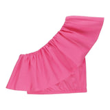 Twinset One-Shoulder-Top, einfarbig, mit Rüschen in Fuchsia für Mädchen