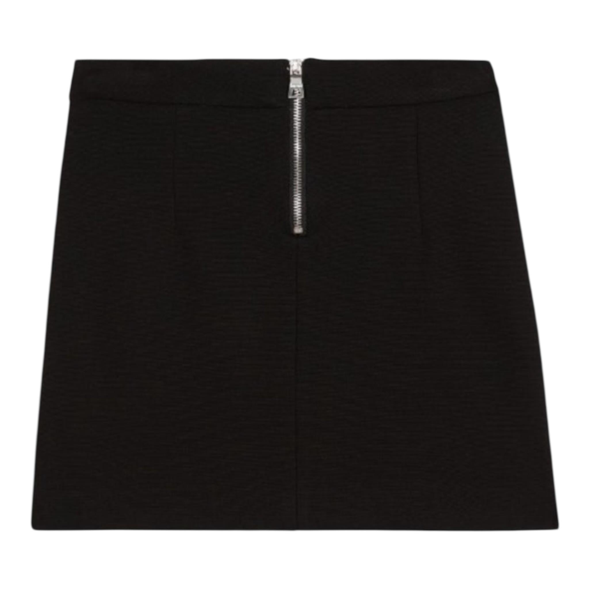 Balmain Gonna Tinta Unita con Bottoni per Bambina BV7A34 NERO BALMAIN 