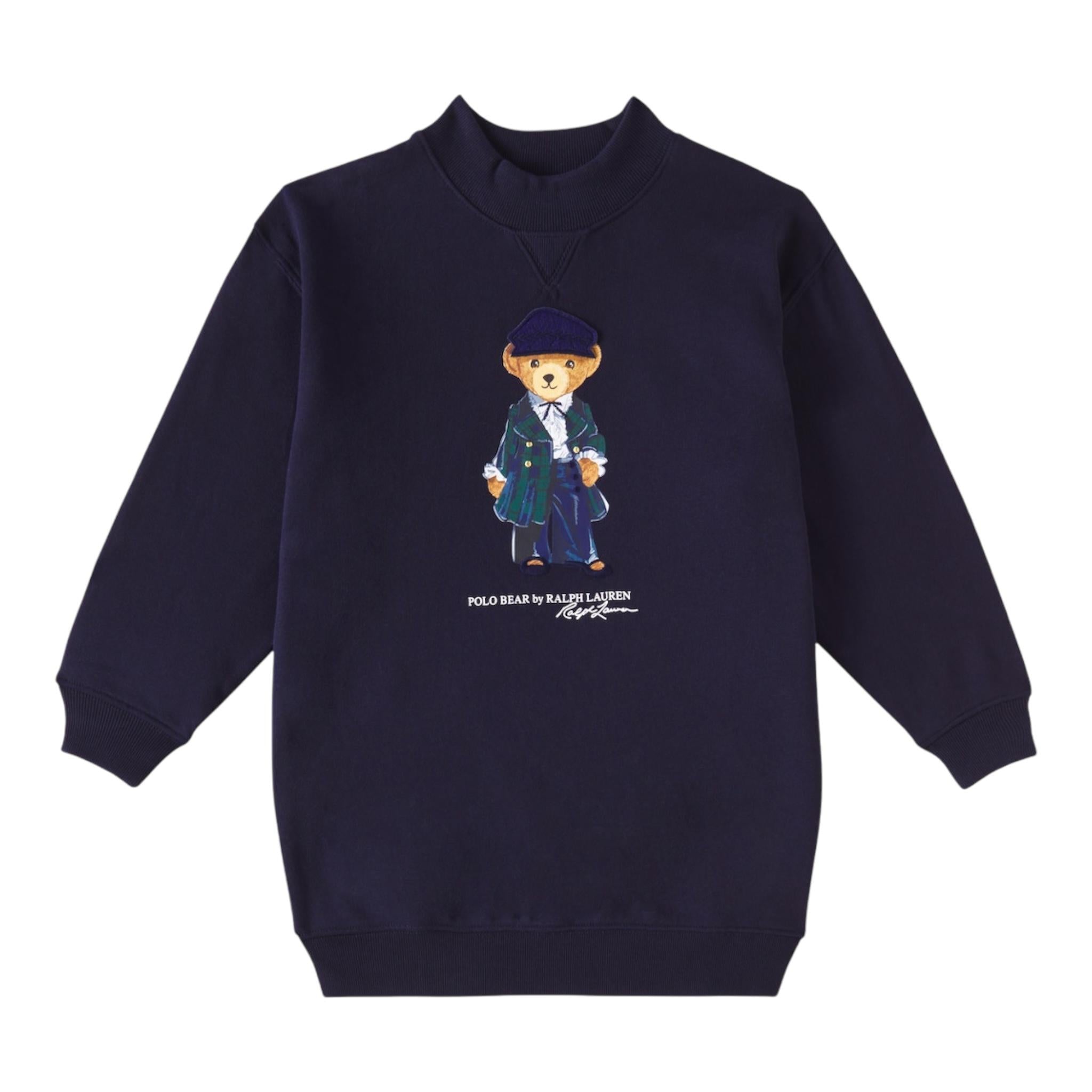 RALPH LAUREN abito tinta unita con stampa Blu per Bambina 312952155001 BLU RALPH LAUREN 