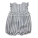 J.O. Milano Pagliaccetto Bicolore con Fantasia A Righe per Neonata 171B4 BIANCO/BLU J.O. MILANO 