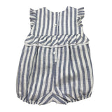 J.O. Milano Pagliaccetto Bicolore con Fantasia A Righe per Neonata 171B4 BIANCO/BLU J.O. MILANO 