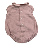 Yoedu Einfarbiger Strampler mit rosa Kragen für Baby Mädchen