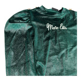 MARC ELLIS maglia girocollo tinta unita in velluto Verde per Bambina JMJTS00103 VERDE MARC ELLIS 