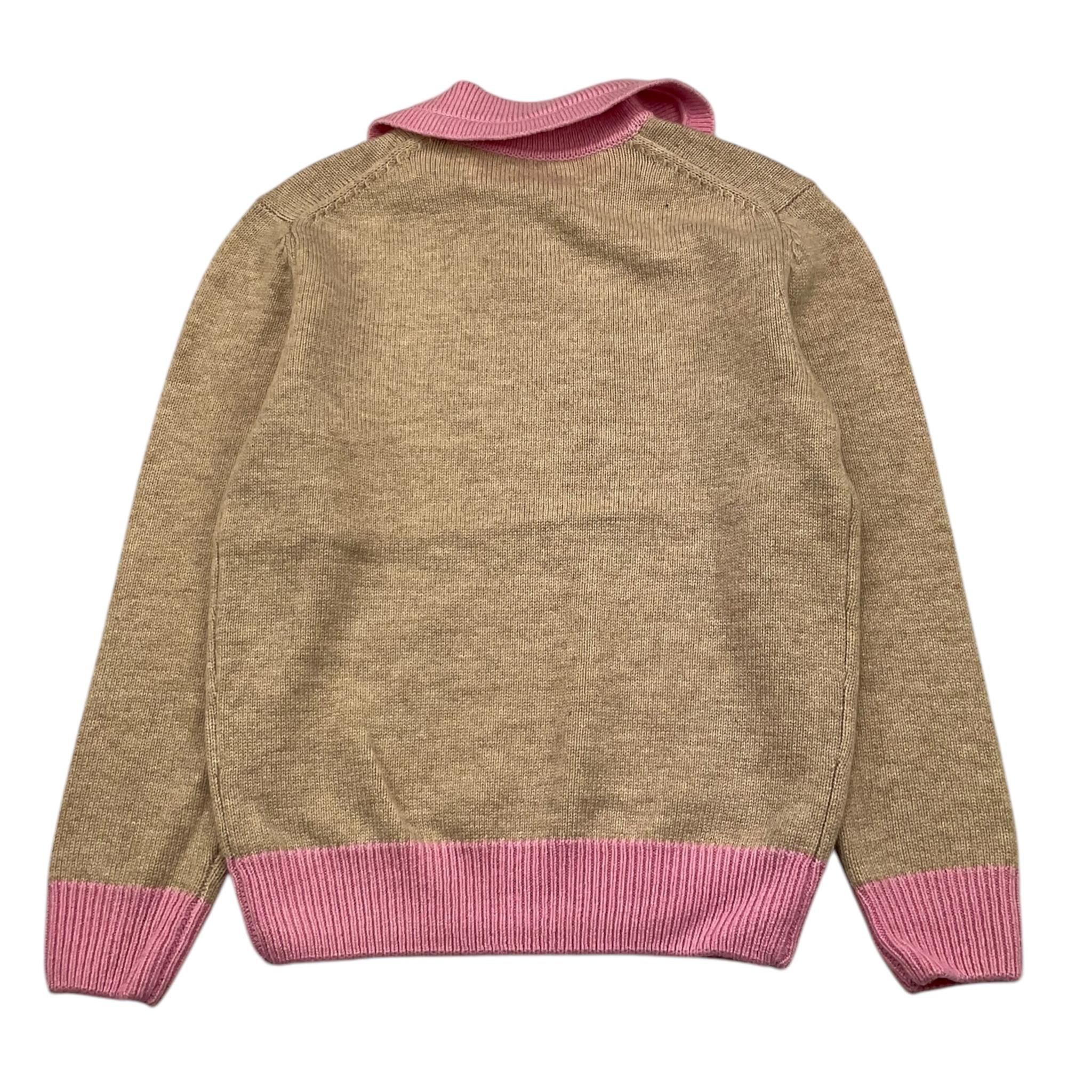 SAINT BARTH maglia tinta unita con colletto in contrasto Sabbia per Bambina COS0001 SABBIA SAINT BARTH 