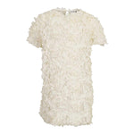 Dou Dou Abito Girocollo Tinta Unita con Applicazioni per Bambina DW1A91XX PANNA DOU DOU 