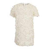 Dou Dou Abito Girocollo Tinta Unita con Applicazioni per Bambina DW1A91XX PANNA DOU DOU 