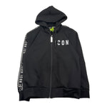 ICON felpa con zip e cappuccio tinta unita con logo Nero per Bambino IBSW324 NERO ICON 