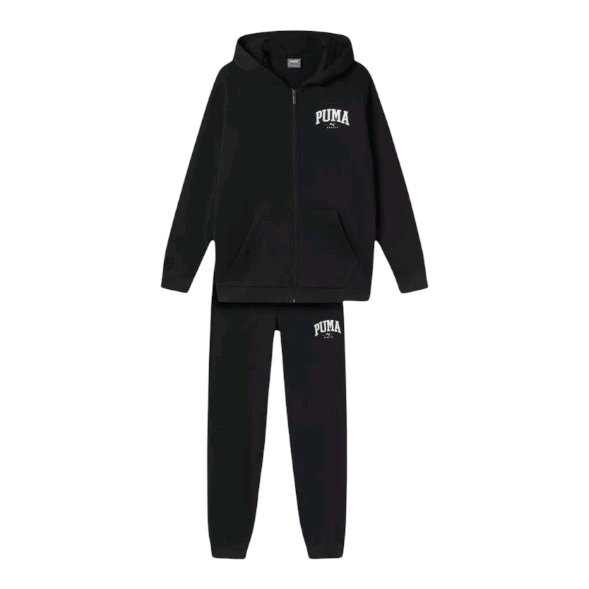 PUMA completo 2 pezzi felpa-pantalone tinta unita Nero per Bambino 683318 NERO PUMA 