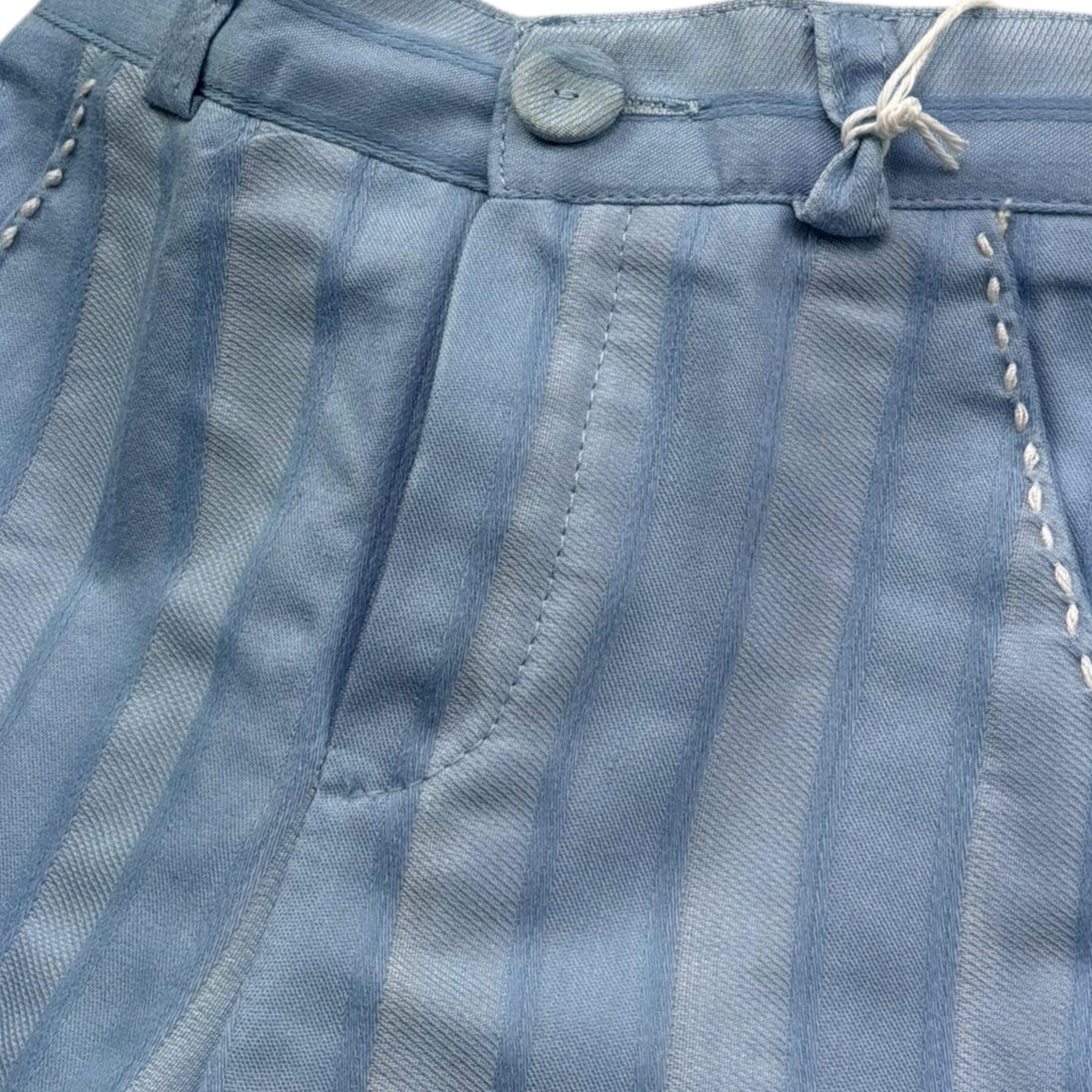 Manuel & Frank Bermuda Tinta Unita con Elastico In Vita E Fantasia per Neonato MF2183I AZZURRO MANUEL & FRANK 