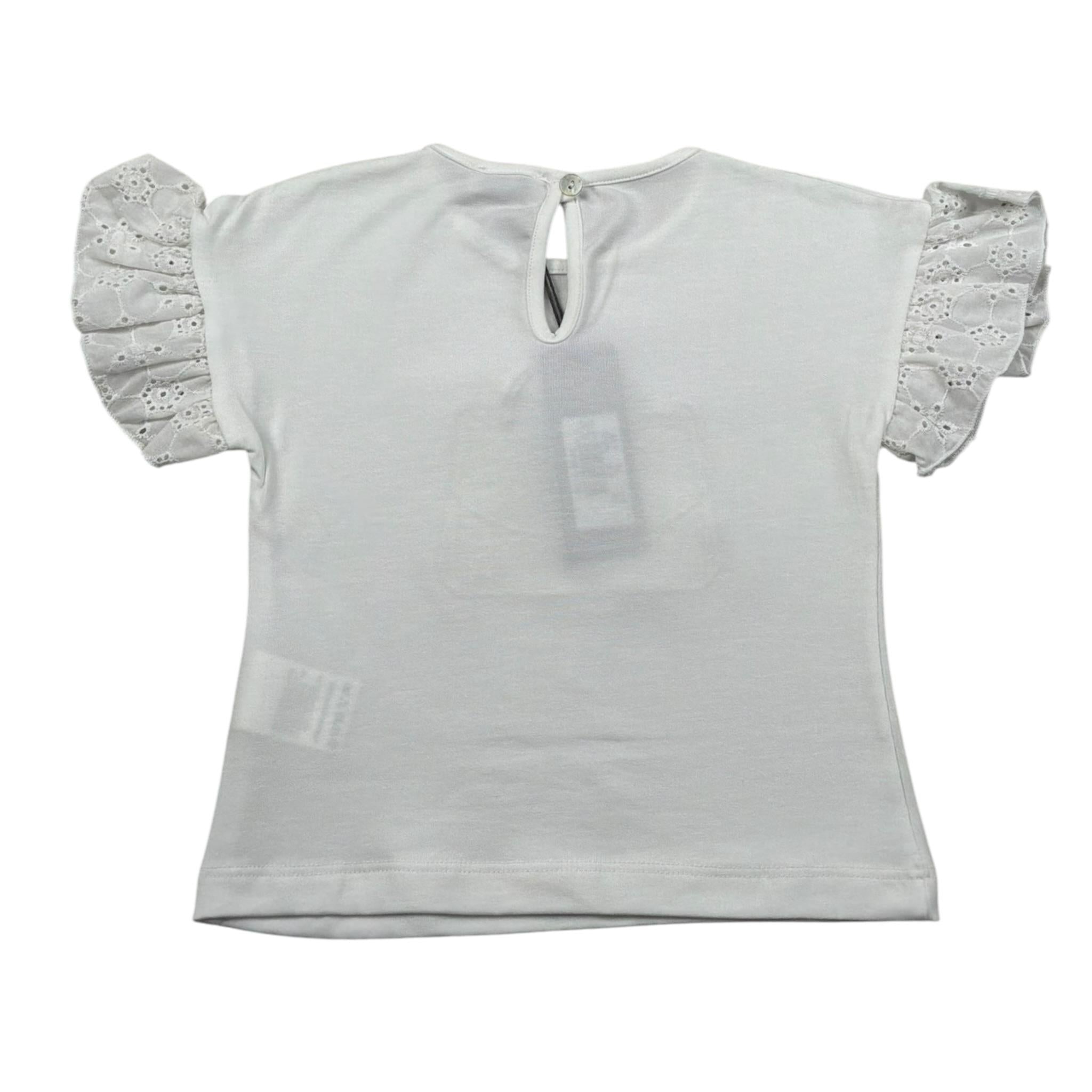 J.O. Milano T-Shirt Girocollo Tinta Unita con Stampa per Bambina 576P5 BIANCO J.O. MILANO 