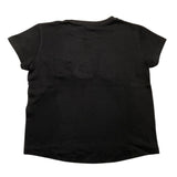 Odi Et Amo T-Shirt Rundhalsausschnitt Einfarbig mit schwarzen Applikationen für Mädchen