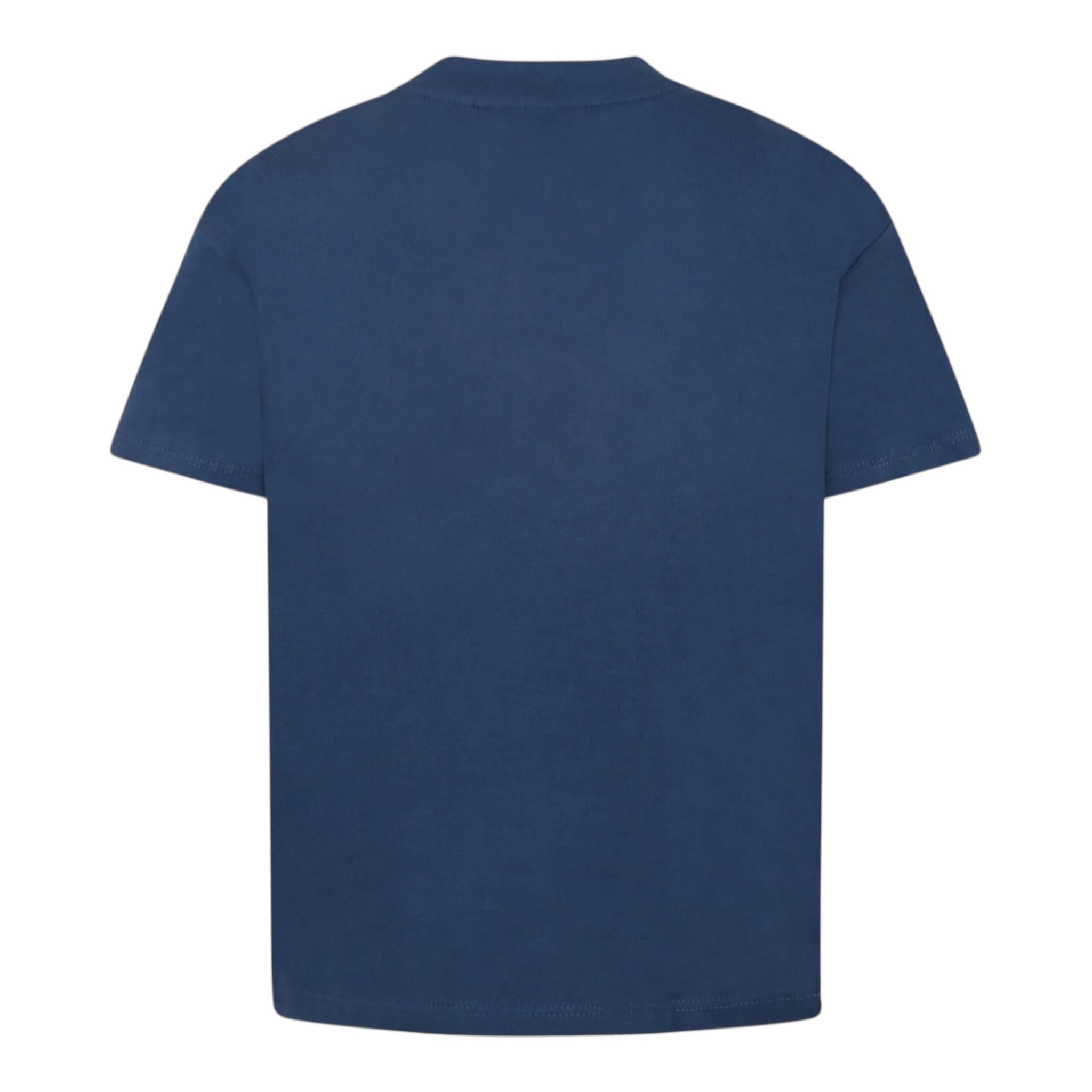 Calvin Klein T-Shirt Girocollo Tinta Unita con Stampa per Bambino IB0IB02359 BLU CALVIN KLEIN 
