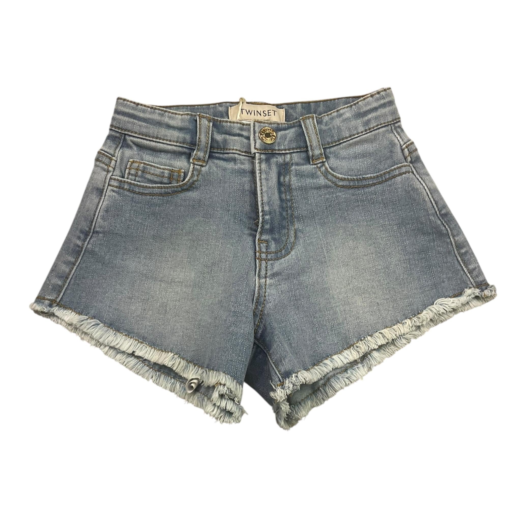 Twinset Short In Denim Tinta Unita con Girovita Regolabile per Bambina 251GJ2521 AZZURRO TWINSET 