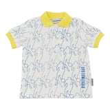 Bikkembergs Poloshirt Halbarm Einfarbig mit Kontrastkragen Weiß für Neugeborene