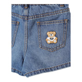 Moschino Short Tinta Unita con Elastico In Vita per Bambina HDQ01O BLU MOSCHINO 