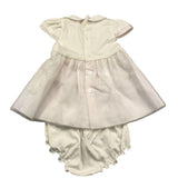 Minu' Complete 2-teiliges Kleid-Höschen, einfarbig, weiß, für Neugeborene