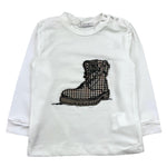 M+E' shirt girocollo tinta unita con stampa in contrasto Bianco per Neonato UEM0439 BIANCO M+E' 