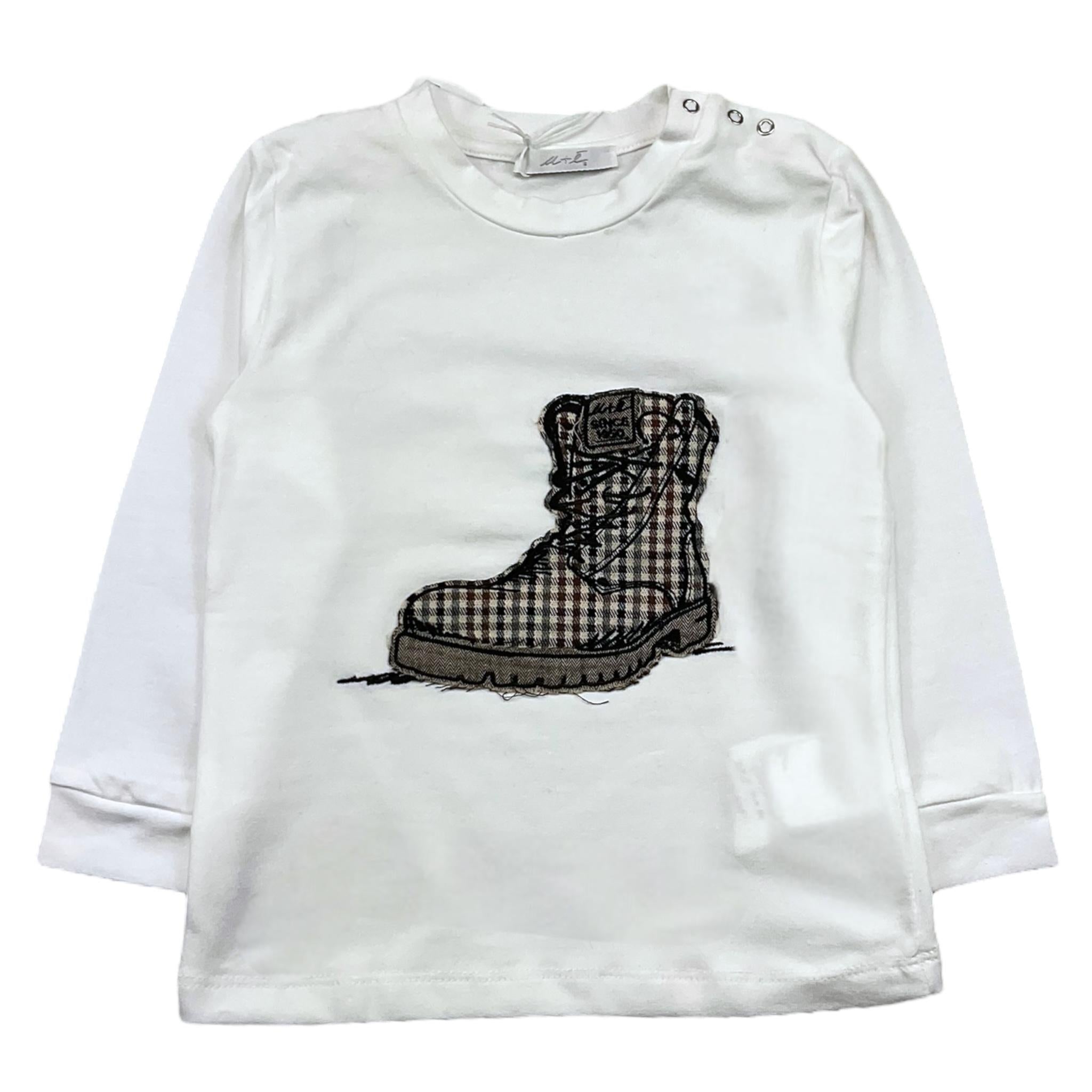 M+E' shirt girocollo tinta unita con stampa in contrasto Bianco per Neonato UEM0439 BIANCO M+E' 