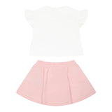 Moschino Completo 2 Pezzi T-Shirt-Gonna per Bambina MDG01GJ BIANCO/ROSA MOSCHINO 
