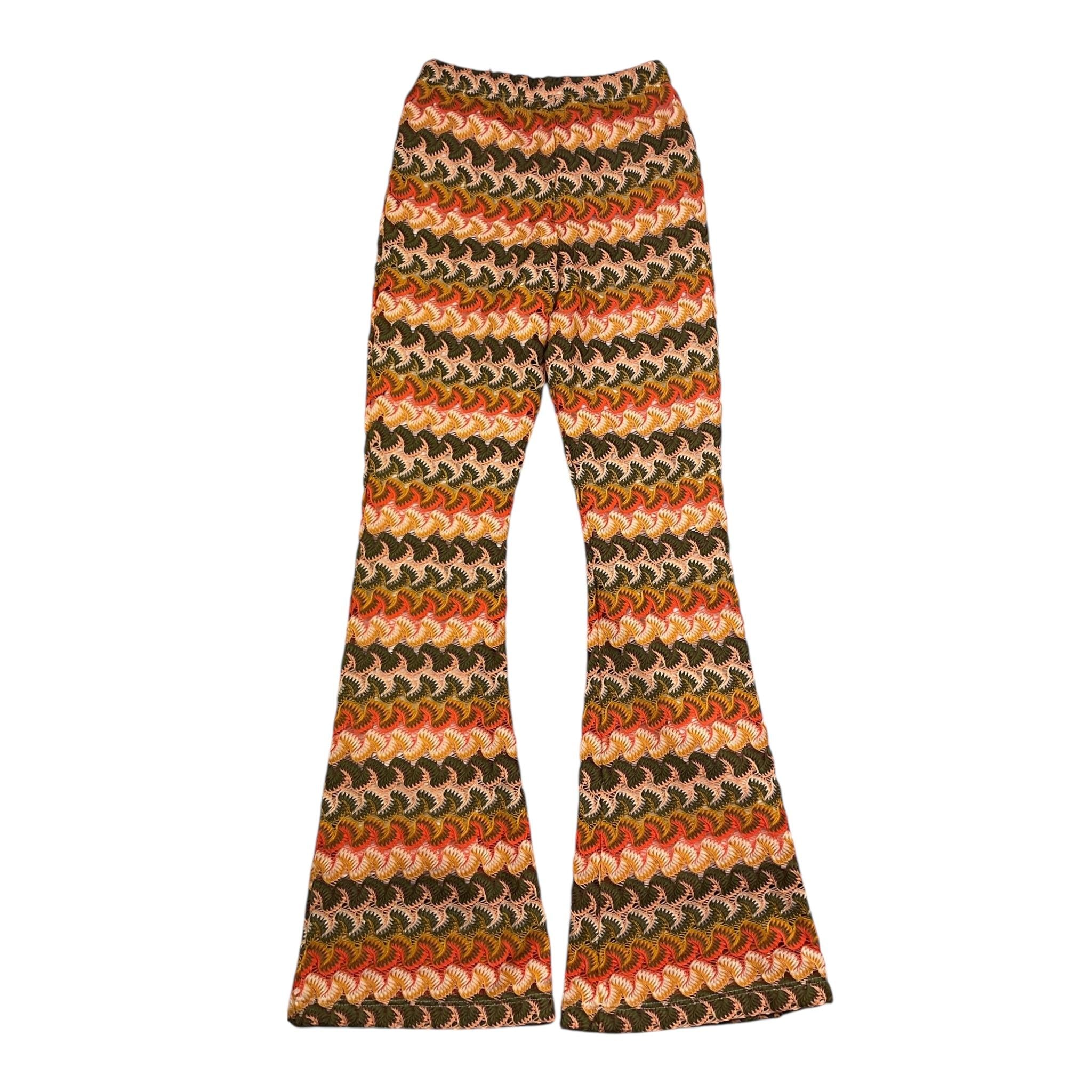 La Stupenderia Pantalone Ricami In Contrasto Modello Zampa per Bambina TJPN94 MULTICOLOR LA STUPENDERIA 