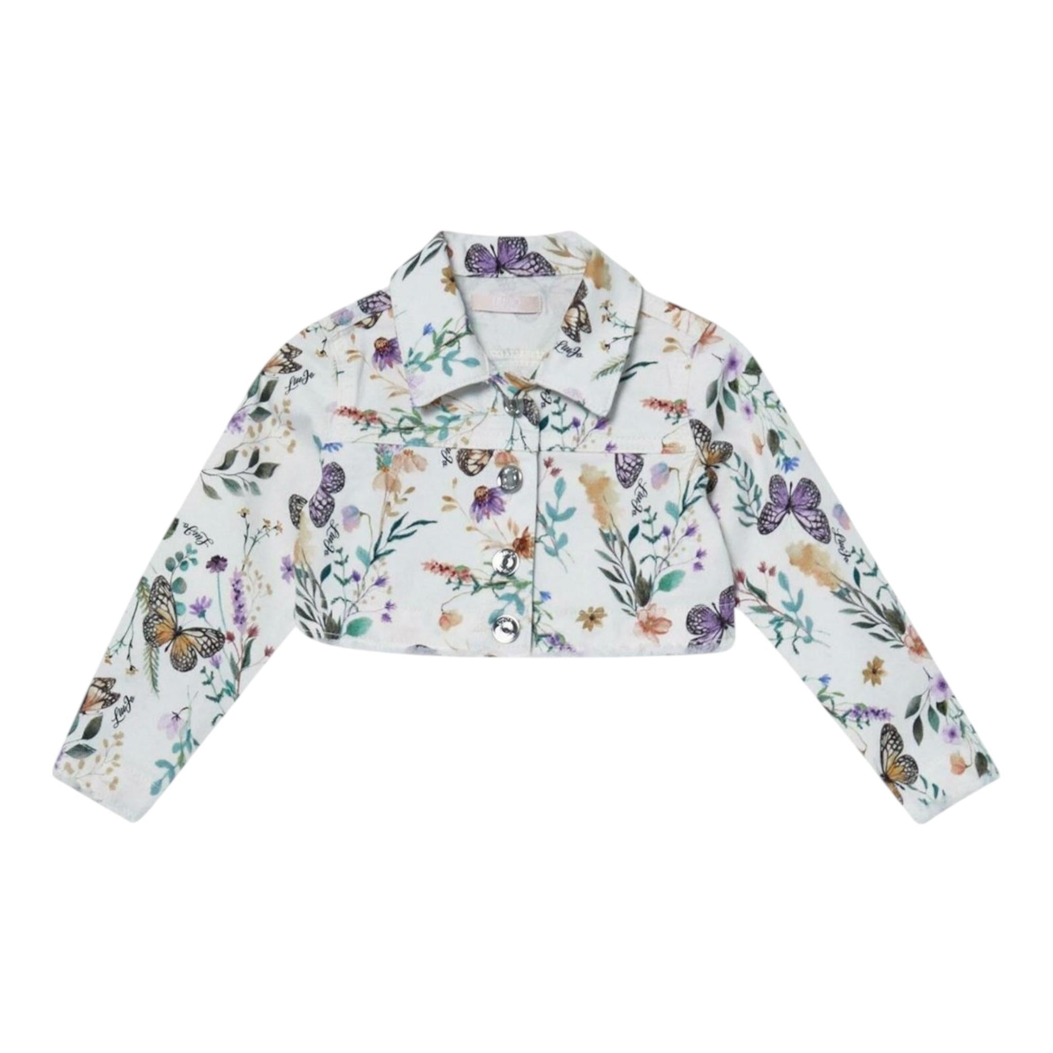 Liu Jo Giubbino Tinta Unita Stampa Fantasia Floreale per Bambina KA5059 BIANCO LIU JO 