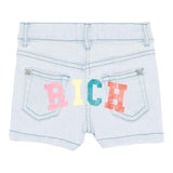 John Richmond Short In Denim tinta unita con Logo Azzurro per Neonata RIP25031SHXXXX AZZURRO JOHN RICHMOND 
