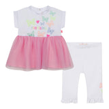 Billieblush T-Shirt-Leggings-Set für Babys, Mädchen, einfarbig, weiß
