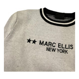 MARC ELLIS maglia girocollo tinta unita con logo e profili in contrasto Bianco per Bambina JMJSW00187 BIANCO MARC ELLIS 