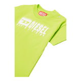 Diesel T-Shirt Girocollo Tinta Unita con Stampa per Bambino K00569J VERDE DIESEL 