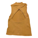 Manila Grace Einfarbiges Tanktop mit Rundhalsausschnitt in Beige für Mädchen