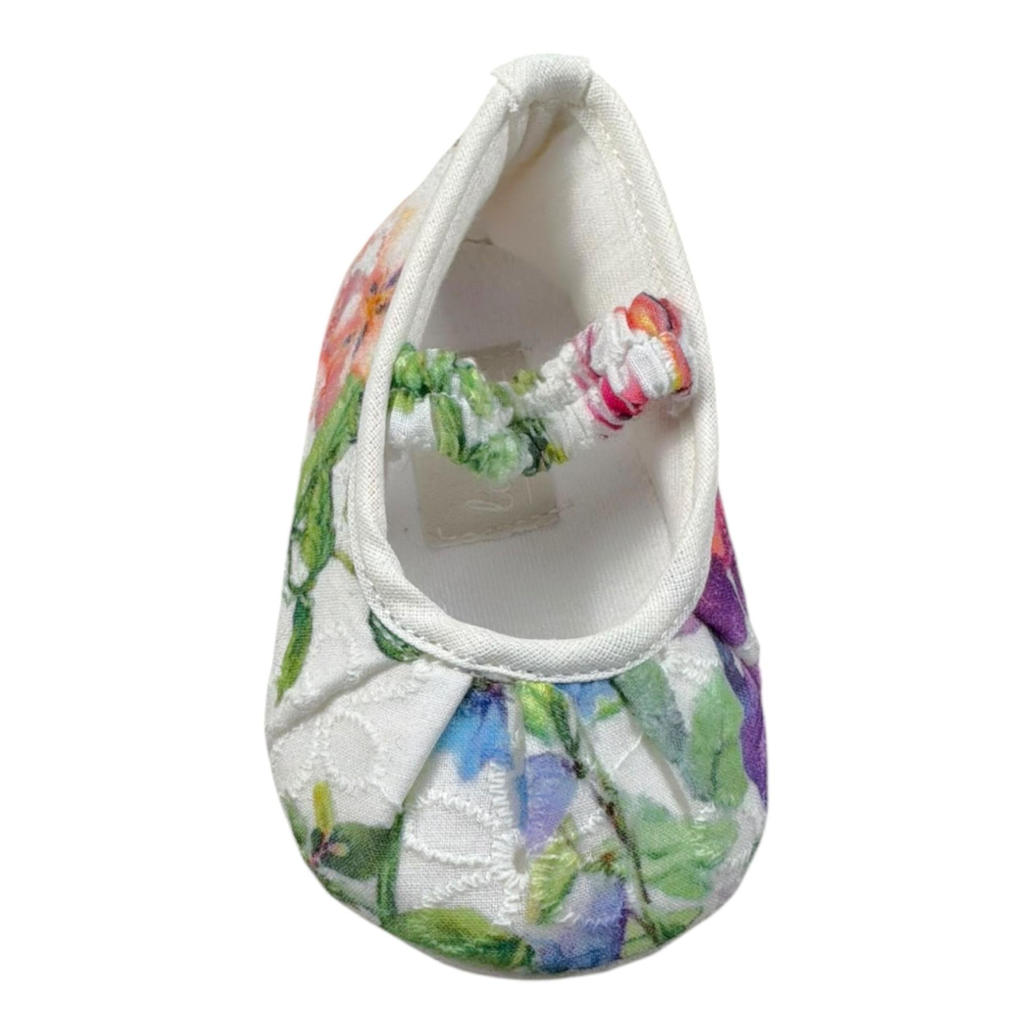 Lalalu' Ballerina tinta unita con Fantasia Fiori Bianco per Neonata SCL9G BIANCO LALALU' 