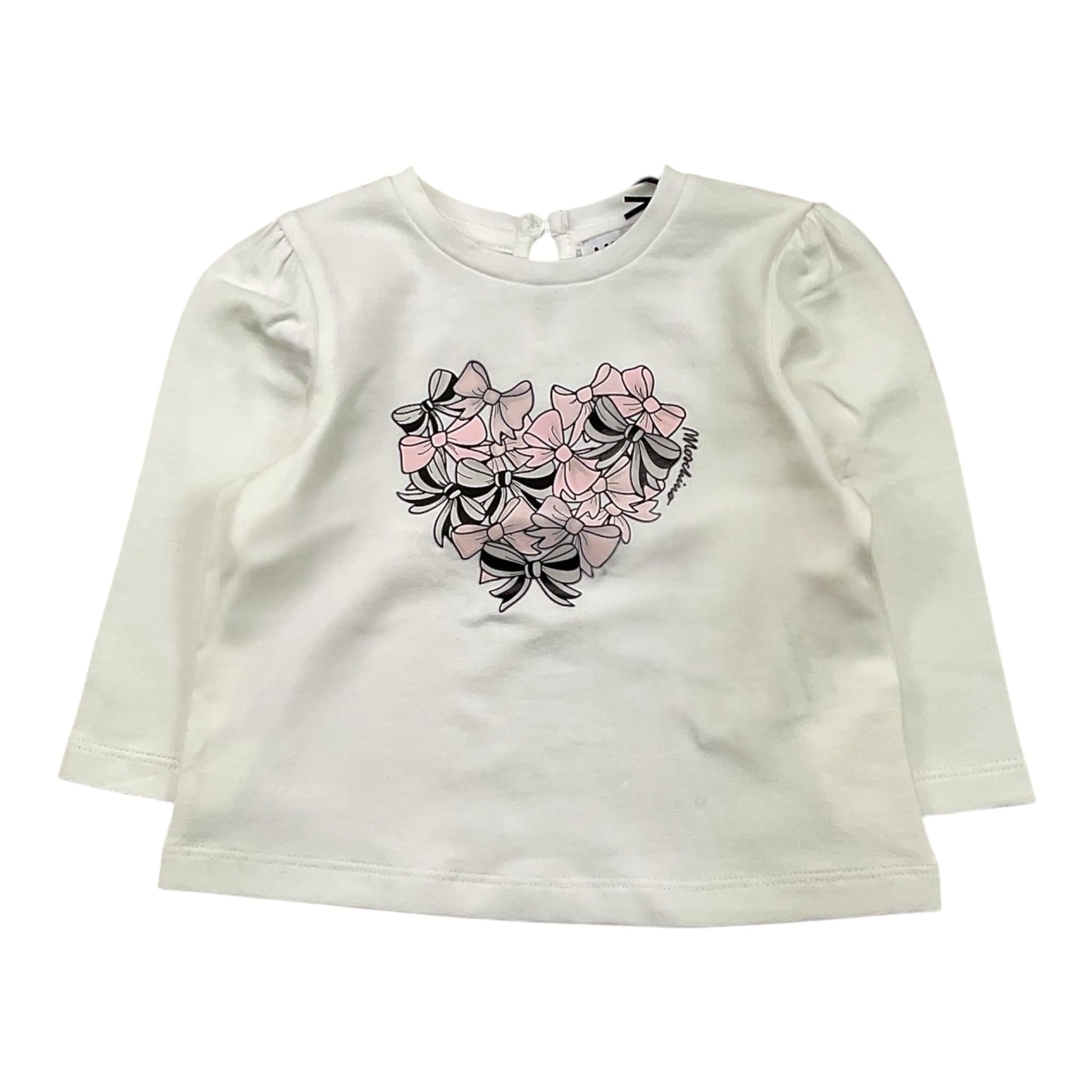 MOSCHINO shirt girocollo tinta unita con stampa Bianco per Neonata MFO001 BIANCO MOSCHINO 