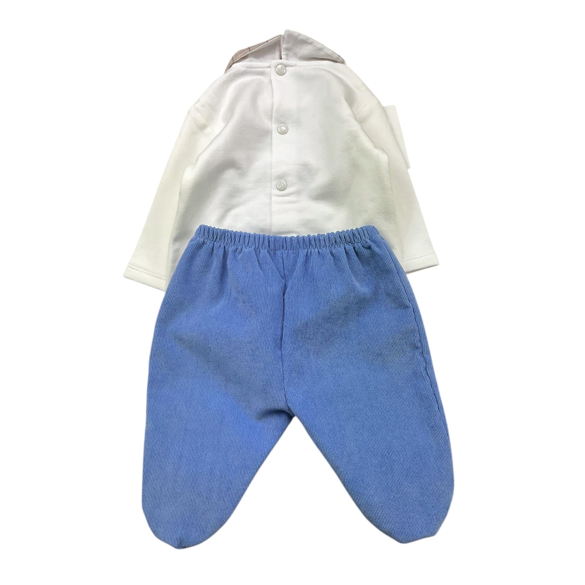 NINNAOH completo bicolore maglia-ghettina Bianco per Neonato I23210C BIANCO NINNAOH 