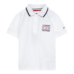 Tommy Hilfiger Polo Mezza Manica con Ricamo Logo per Bambino KB0KB09524 BIANCO TOMMY HILFIGER 