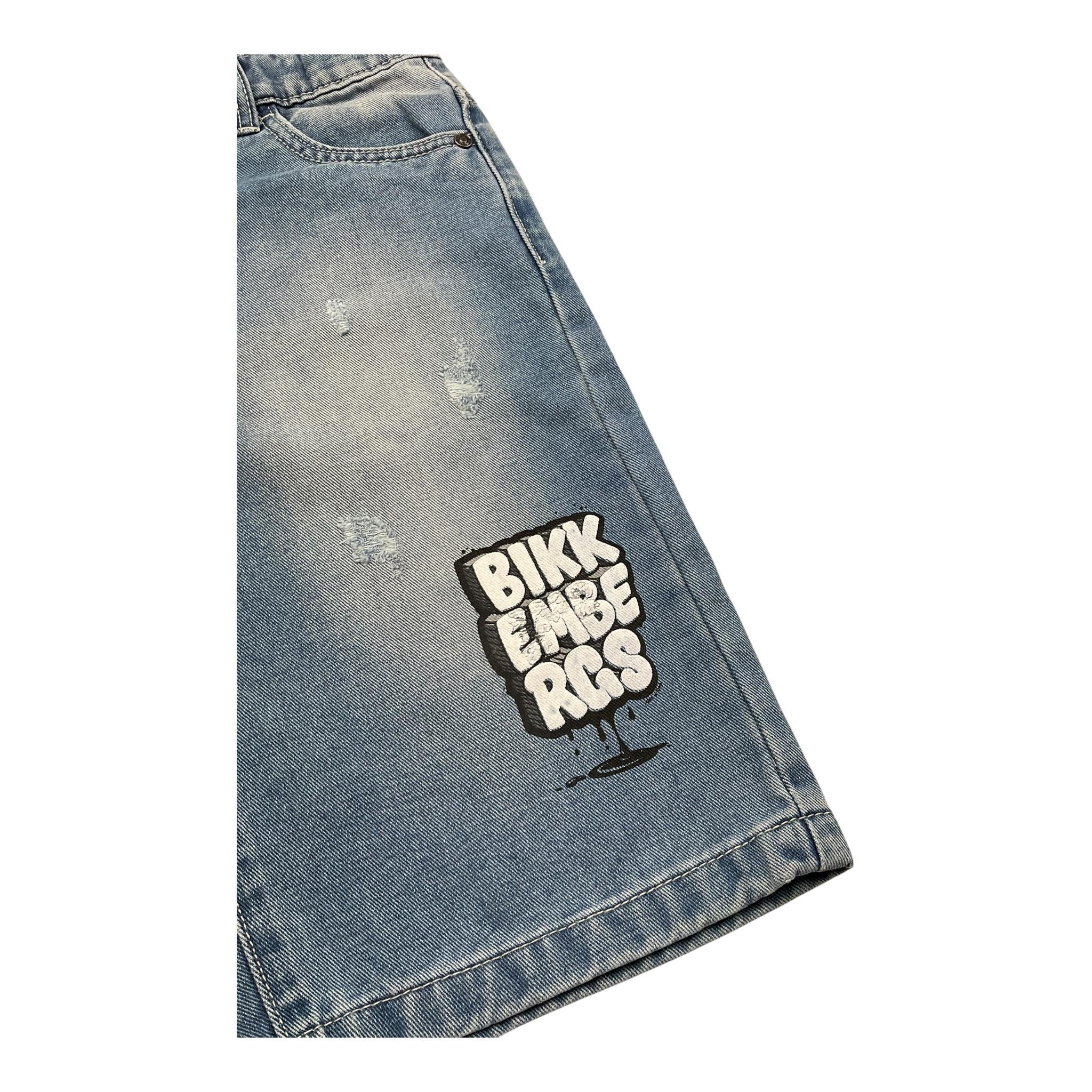 Bikkembergs Bermuda In Denim Tinta Unita con Girovita Regolabile per Bambino BK2494 BLU BiKKEMBERGS 