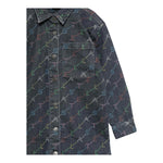 STELLA McCARTNEY abito in denim modello camicia tinta unita con stampa logo Blu per Bambina TV1D80 BLU STELLA McCARTNEY 