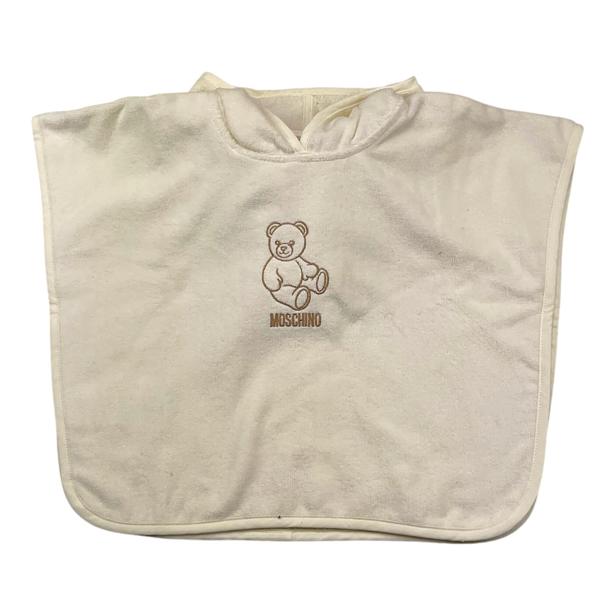 MOSCHINO telo mare mantella tinta unita con cappuccio Panna per Neonato MUX05G PANNA MOSCHINO 