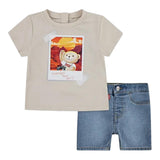 Levi'S Completo 2 Pezzi T-Shirt-Bermuda per Bambino 6EM343X BEIGE LEVI'S 