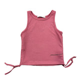 Hinnominate Einfarbiges, geripptes Tanktop mit Schnürung für Mädchen, Rosa
