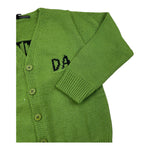 DANIELE ALESSANDRINI cardigan tinta unita con logo Verde per Bambino 1291W00060 VERDE DANIELE ALESSANDRINI 