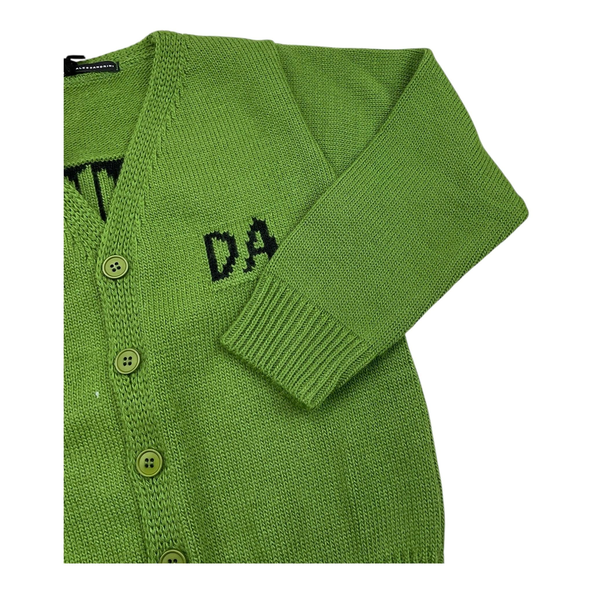 DANIELE ALESSANDRINI cardigan tinta unita con logo Verde per Bambino 1291W00060 VERDE DANIELE ALESSANDRINI 