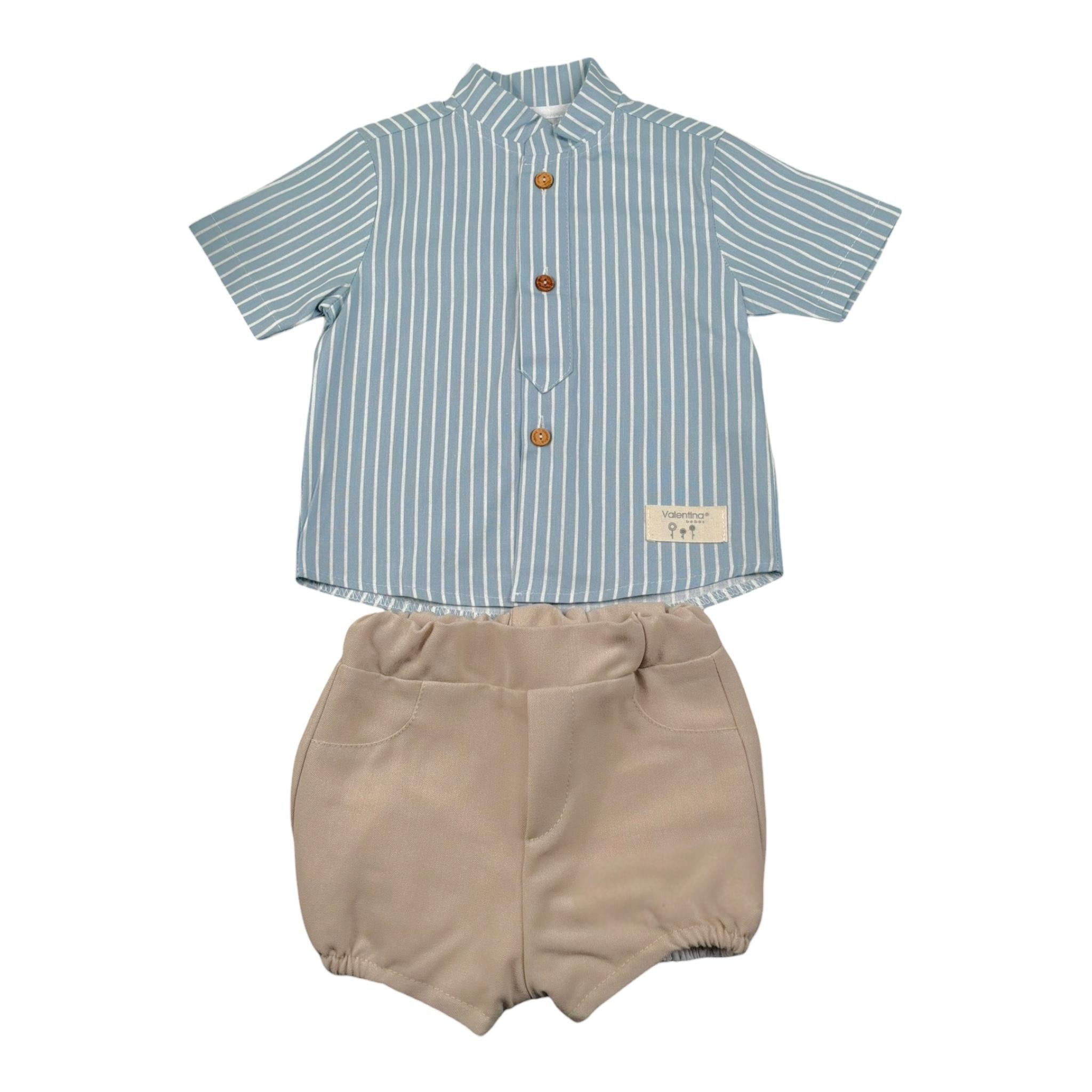 Valentina Bebes Completo 2 Pezzi Camicia-Bermuda per Neonato LOVE4 BEIGE VALENTINA BEBES 