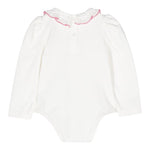 Monnalisa Body Tinta Unita con Colletto per Neonata 37D300 BIANCO MONNALISA 